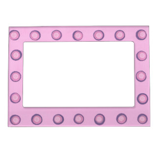 Layered Pink and Purple Polka Dots Magnetic Frames