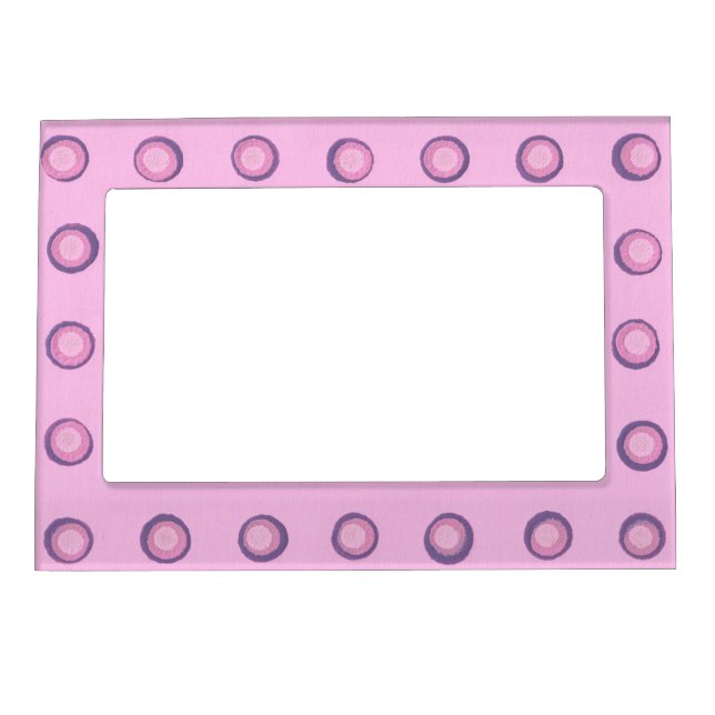 Layered Pink and Purple Polka Dots Magnetic Frames (Front)