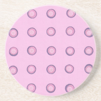 Layered Pink and Purple Polka Dots on Pink Coaster
