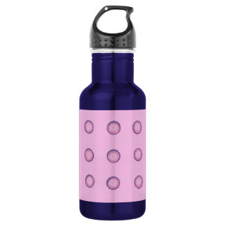Layered Pink and Purple Polka Dots on Water Bottle