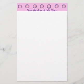 Layered Pink and Purple Polka Dots Stationery