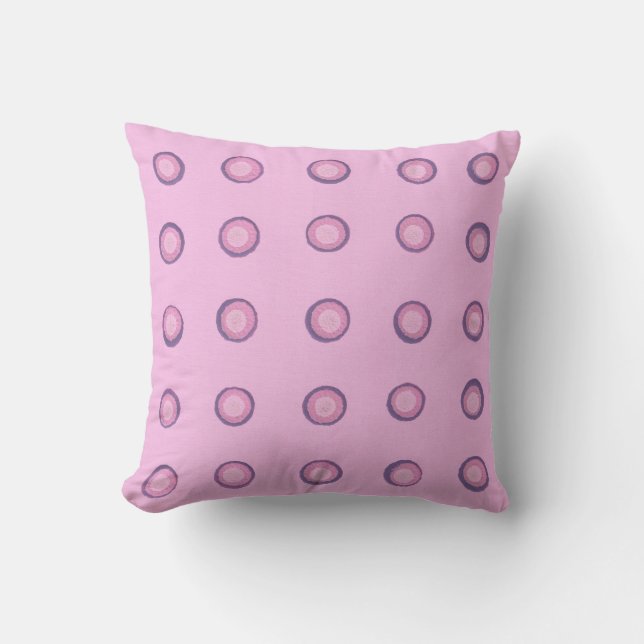 Layered Pink Polka Dots Pillow (Front)