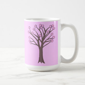 Layered Pink Purple Polka Dots Tree Mugs