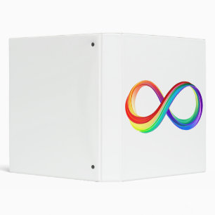 Layered Rainbow Infinity Symbol 3 Ring Binder