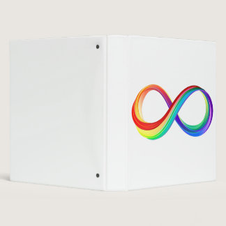 Layered Rainbow Infinity Symbol 3 Ring Binder