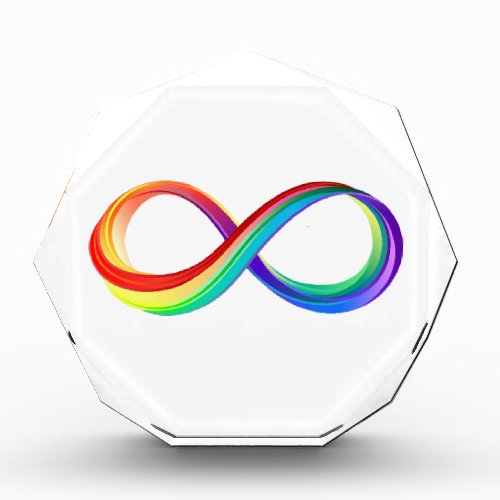 Layered Rainbow Infinity Symbol Acrylic Award