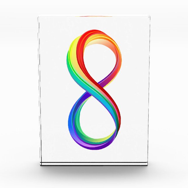 Layered Rainbow Infinity Symbol Acrylic Award (Front)