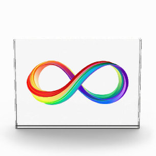 Layered Rainbow Infinity Symbol Acrylic Award