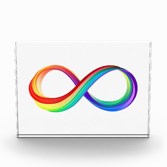 Layered Rainbow Infinity Symbol Acrylic Award (Front)