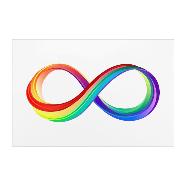Layered Rainbow Infinity Symbol Acrylic Print (Front)