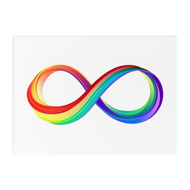 Layered Rainbow Infinity Symbol Acrylic Print (Front)