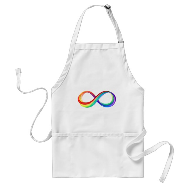 Layered Rainbow Infinity Symbol Adult Apron (Front)
