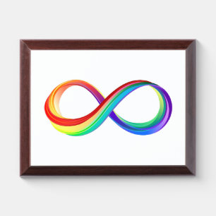 Layered Rainbow Infinity Symbol Award Plaque