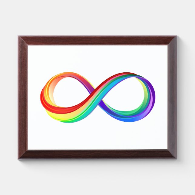 Layered Rainbow Infinity Symbol Award Plaque (Horizontal)