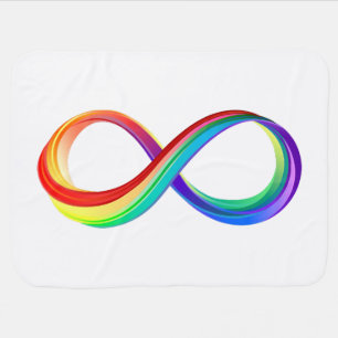 Layered Rainbow Infinity Symbol Baby Blanket