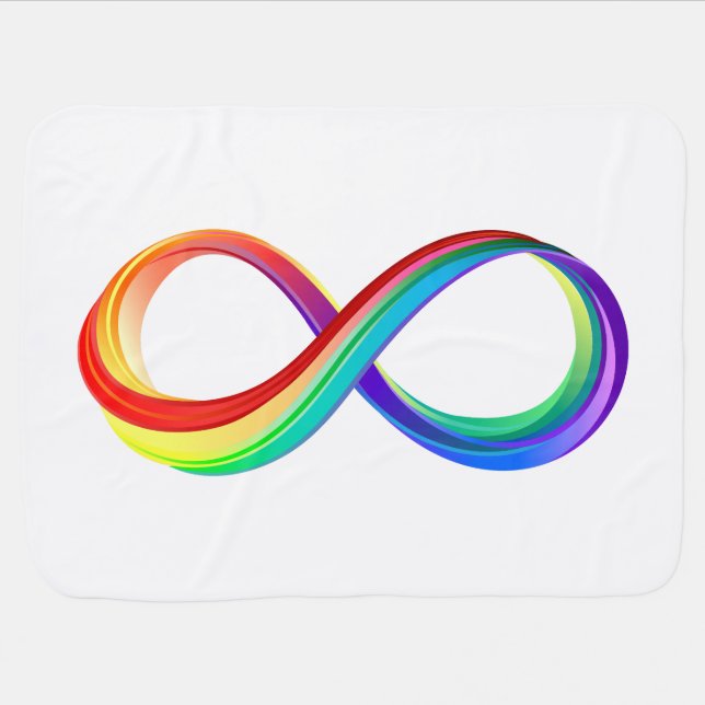 Layered Rainbow Infinity Symbol Baby Blanket (Horizontal)