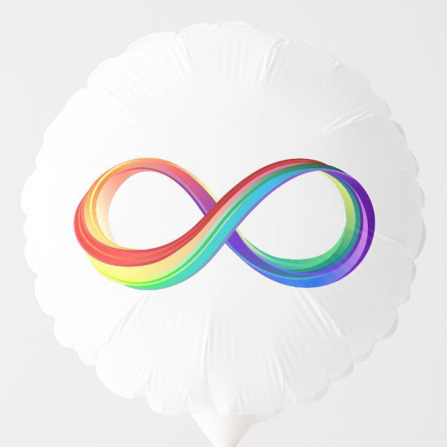 Layered Rainbow Infinity Symbol Balloon (Front)