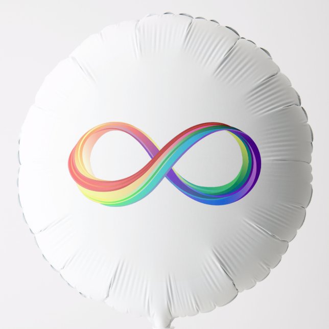 Layered Rainbow Infinity Symbol Balloon (Front)
