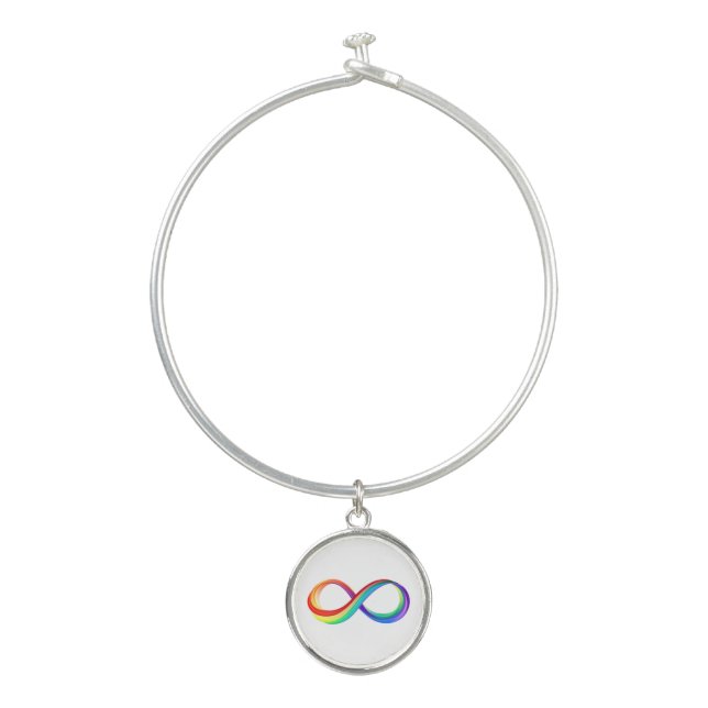 Layered Rainbow Infinity Symbol Bangle Bracelet (Front)