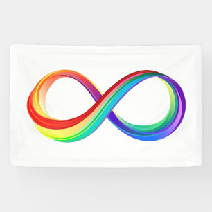 Layered Rainbow Infinity Symbol Banner