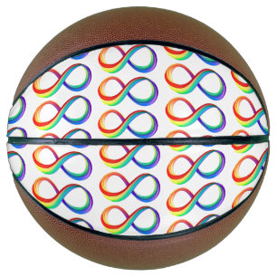 Layered Rainbow Infinity Symbol Basketball