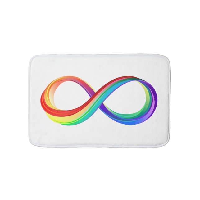 Layered Rainbow Infinity Symbol Bath Mat (Front)