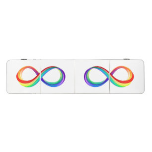 Layered Rainbow Infinity Symbol Beer Pong Table