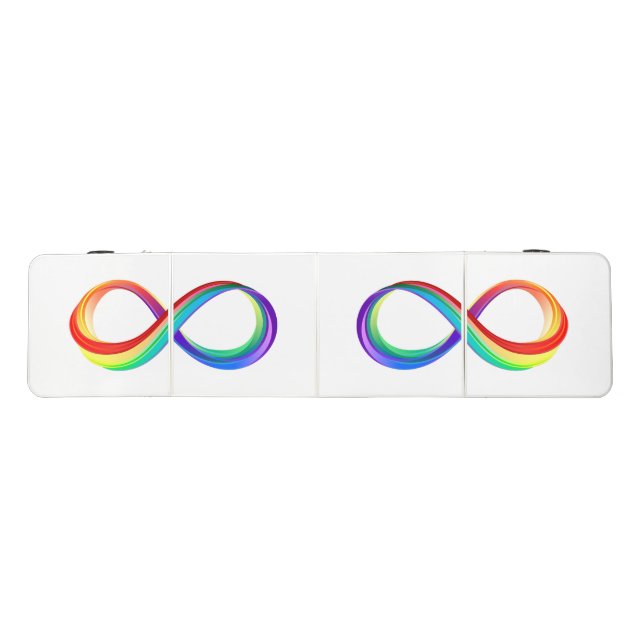 Layered Rainbow Infinity Symbol Beer Pong Table (Top)