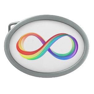 Layered Rainbow Infinity Symbol Belt Buckle