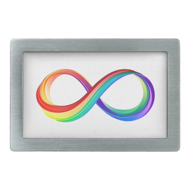 Layered Rainbow Infinity Symbol Belt Buckle (Front)