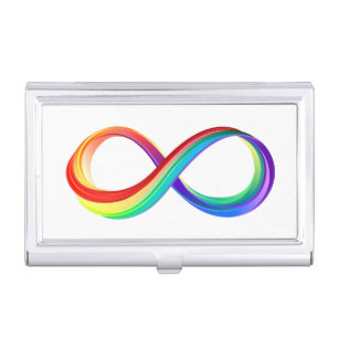 Layered Rainbow Infinity Symbol Business Card Case