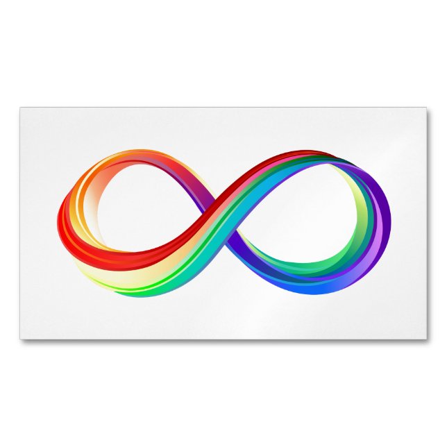 Layered Rainbow Infinity Symbol Business Card Magnet (Front)