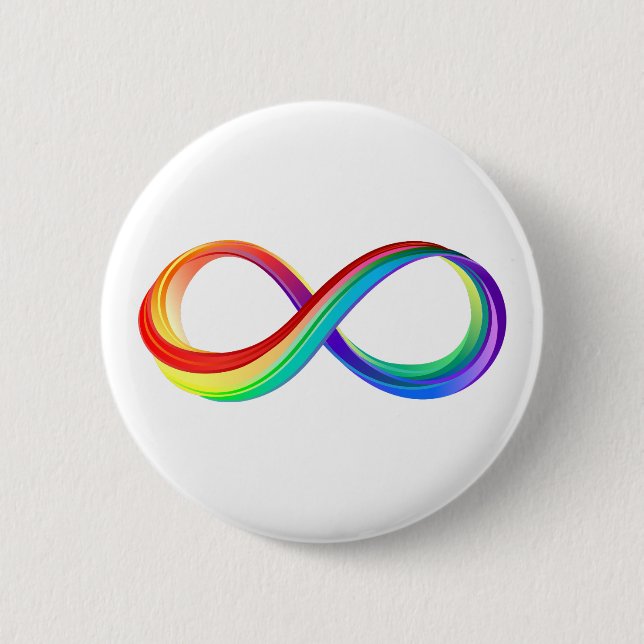 Layered Rainbow Infinity Symbol Button (Front)