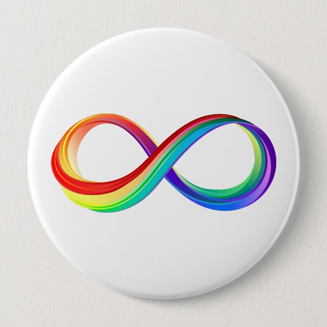 Layered Rainbow Infinity Symbol Button (Front)