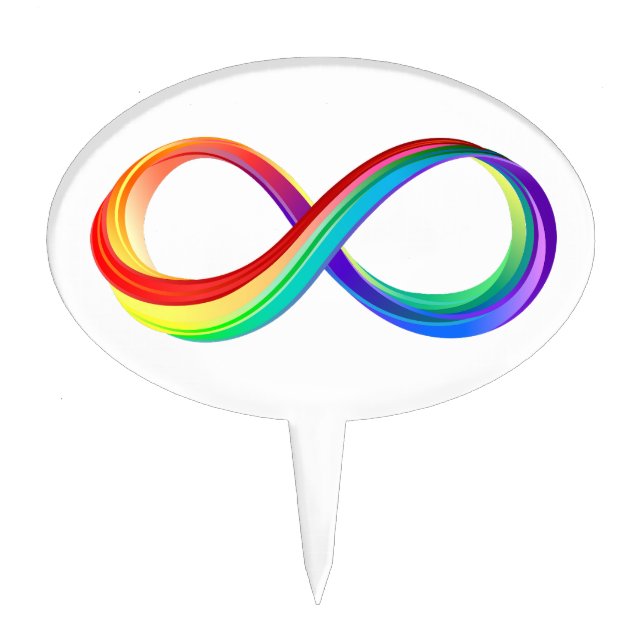 Layered Rainbow Infinity Symbol Cake Topper (Front)