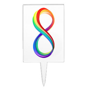 Layered Rainbow Infinity Symbol Cake Topper