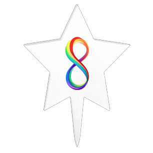 Layered Rainbow Infinity Symbol Cake Topper