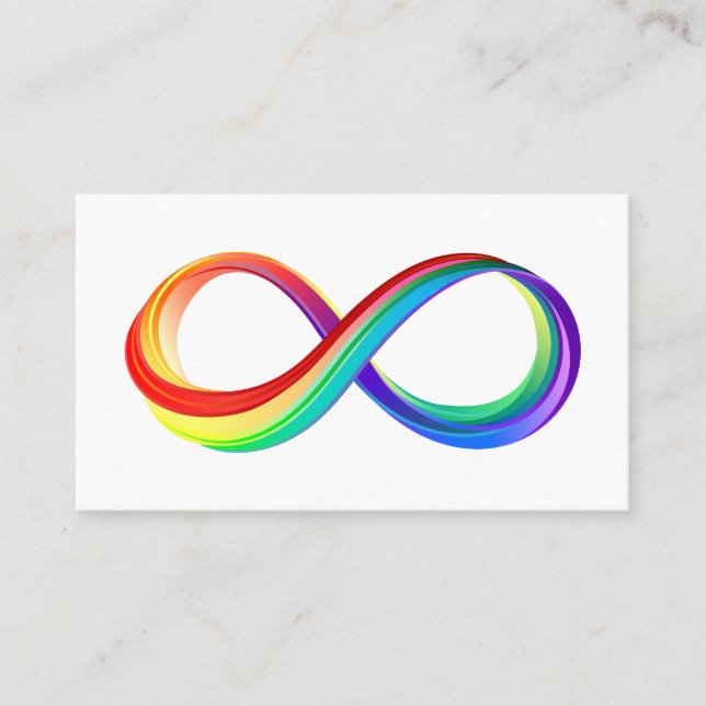Layered Rainbow Infinity Symbol Calling Card (Front)