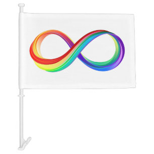 Layered Rainbow Infinity Symbol Car Flag