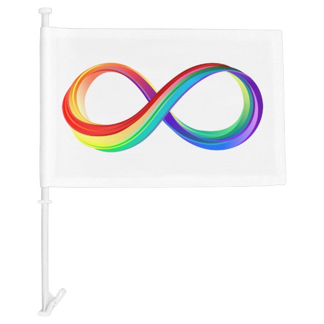Layered Rainbow Infinity Symbol Car Flag (Front)