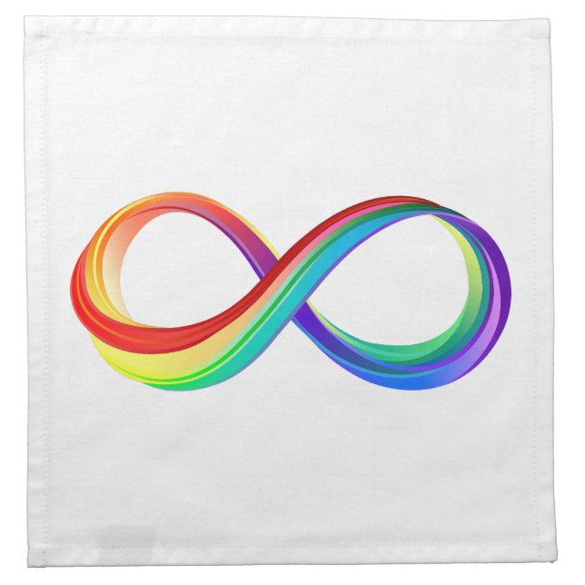Layered Rainbow Infinity Symbol Cloth Napkin (Front)