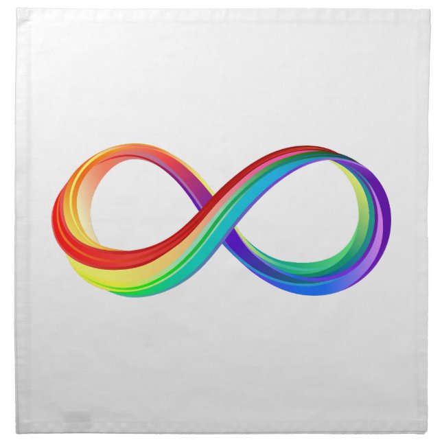 Layered Rainbow Infinity Symbol Cloth Napkin (Front)