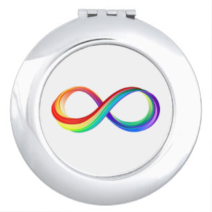 Layered Rainbow Infinity Symbol Compact Mirror