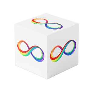 Layered Rainbow Infinity Symbol Cube