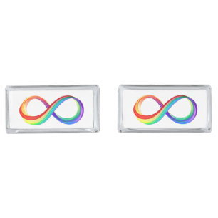 Layered Rainbow Infinity Symbol Cufflinks