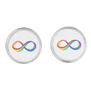 Layered Rainbow Infinity Symbol Cufflinks