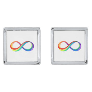 Layered Rainbow Infinity Symbol Cufflinks