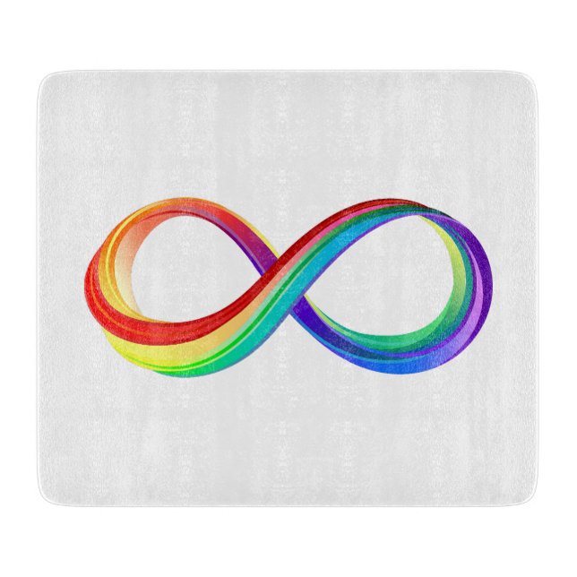 Layered Rainbow Infinity Symbol Cutting Board (Front)