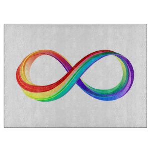 Layered Rainbow Infinity Symbol Cutting Board
