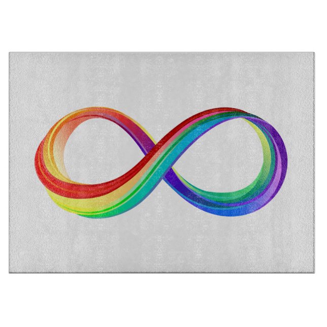 Layered Rainbow Infinity Symbol Cutting Board (Front)